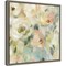 Expressive Pale Floral Square by Silvia Vassileva 16-in. W x 16-in. H. Canvas Wall Art Print Framed in Grey